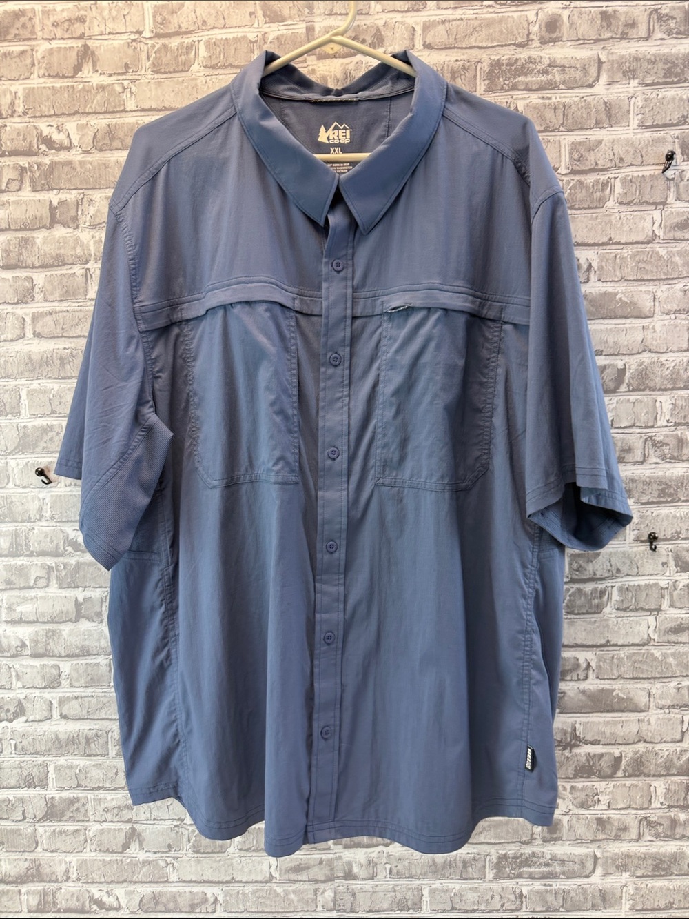 REI Short-Sleeve Outdoor Button-Down Shirt in Slate‎ Blue